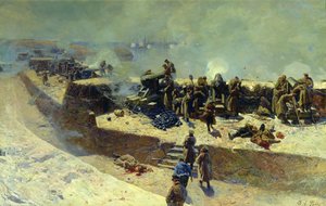 La batteria di Alessandro attacca la flotta anglo-francese il 5 ottobre 1854, 1905
